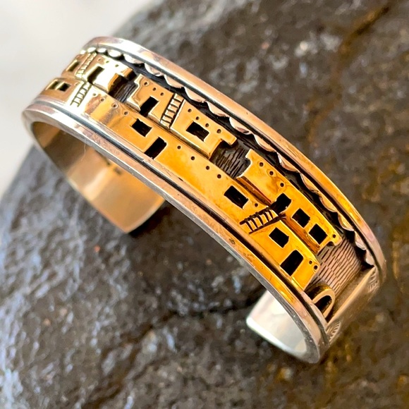 Vintage 14K Gold & Sterling Storyteller Bracelet - Picture 1 of 14